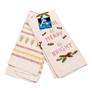 Vintage Set of 2 CHRISTMAS Kitchen Towel Holiday NWT